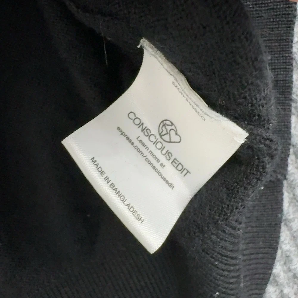 Express Sweater Mens L Black Quarter Zip Mock Wool Neck Pullover Casual Minimal